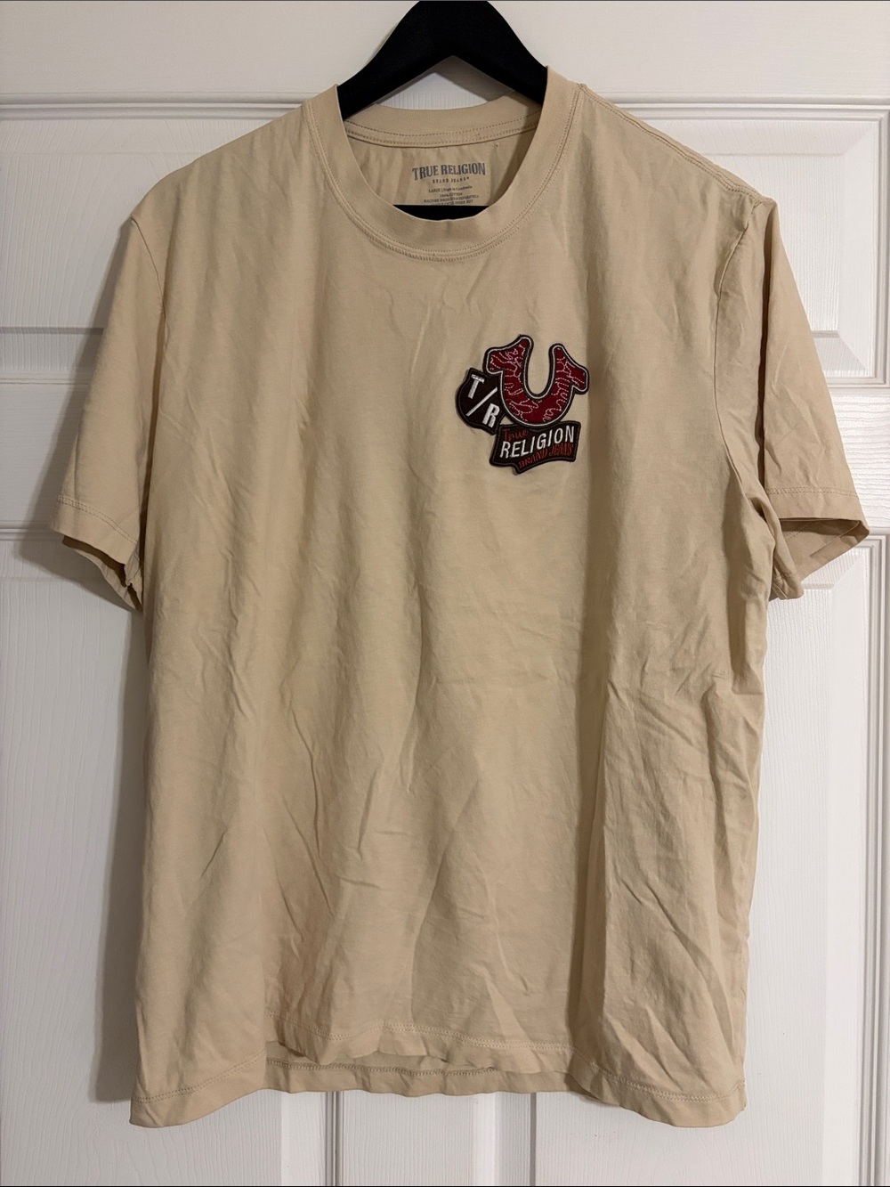 True Religion Fog Embroidered Patch Graphic T-Shirt - Size Large
